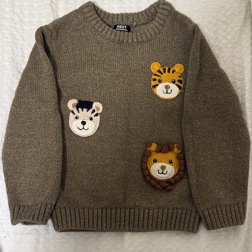 Next Brown Sweater with Animal Faces
